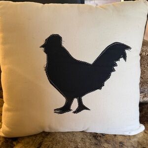 DW Home Black Silhouette Rooster Pillow